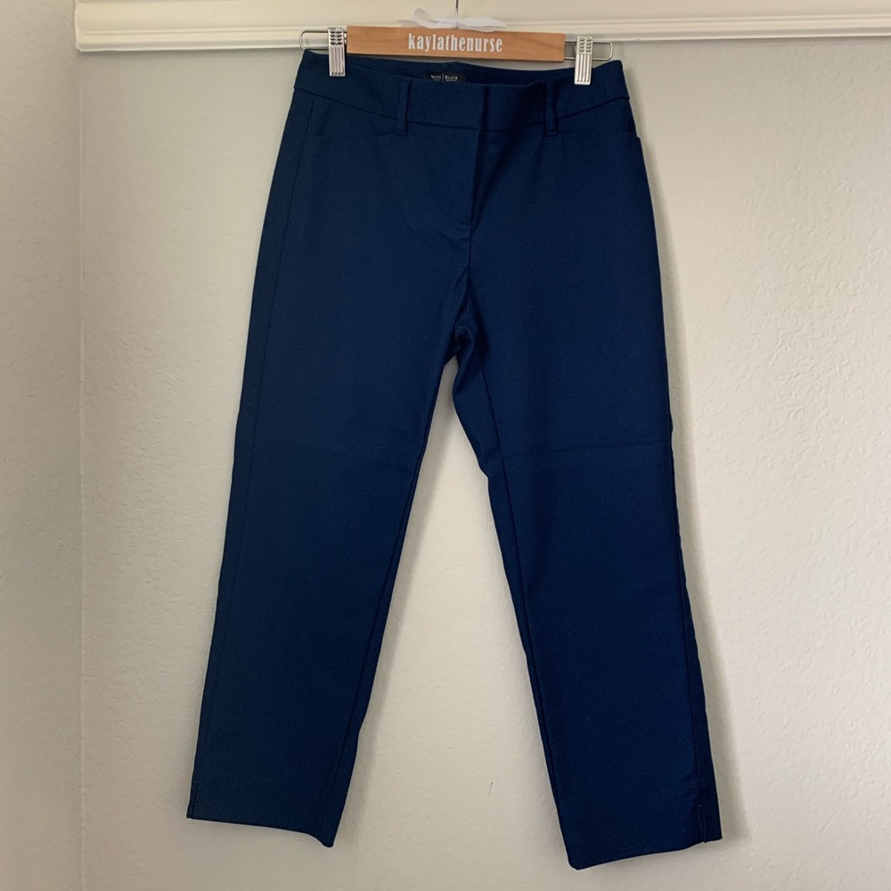 WHBM Perfect Form Navy Crop Dress Pants